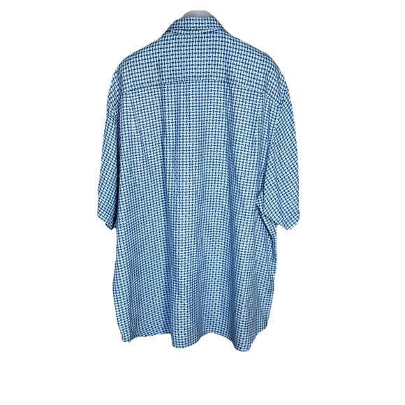Tommy Bahama Size XXL Mens 100% Silk Royal Indigo Shasta Shores Check Shirt - Picture 2 of 11